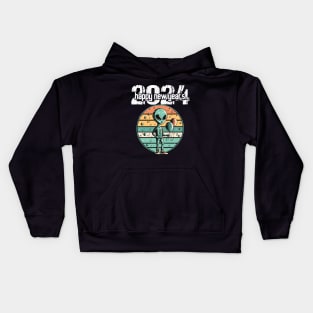 2024 Celebration - Alien New Years Eve NYE Kids Hoodie